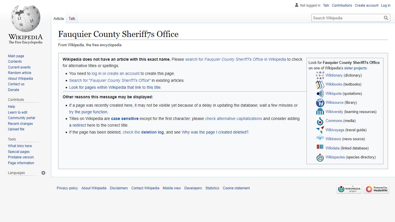 Fauquier County Sheriff's Office - Wikipedia